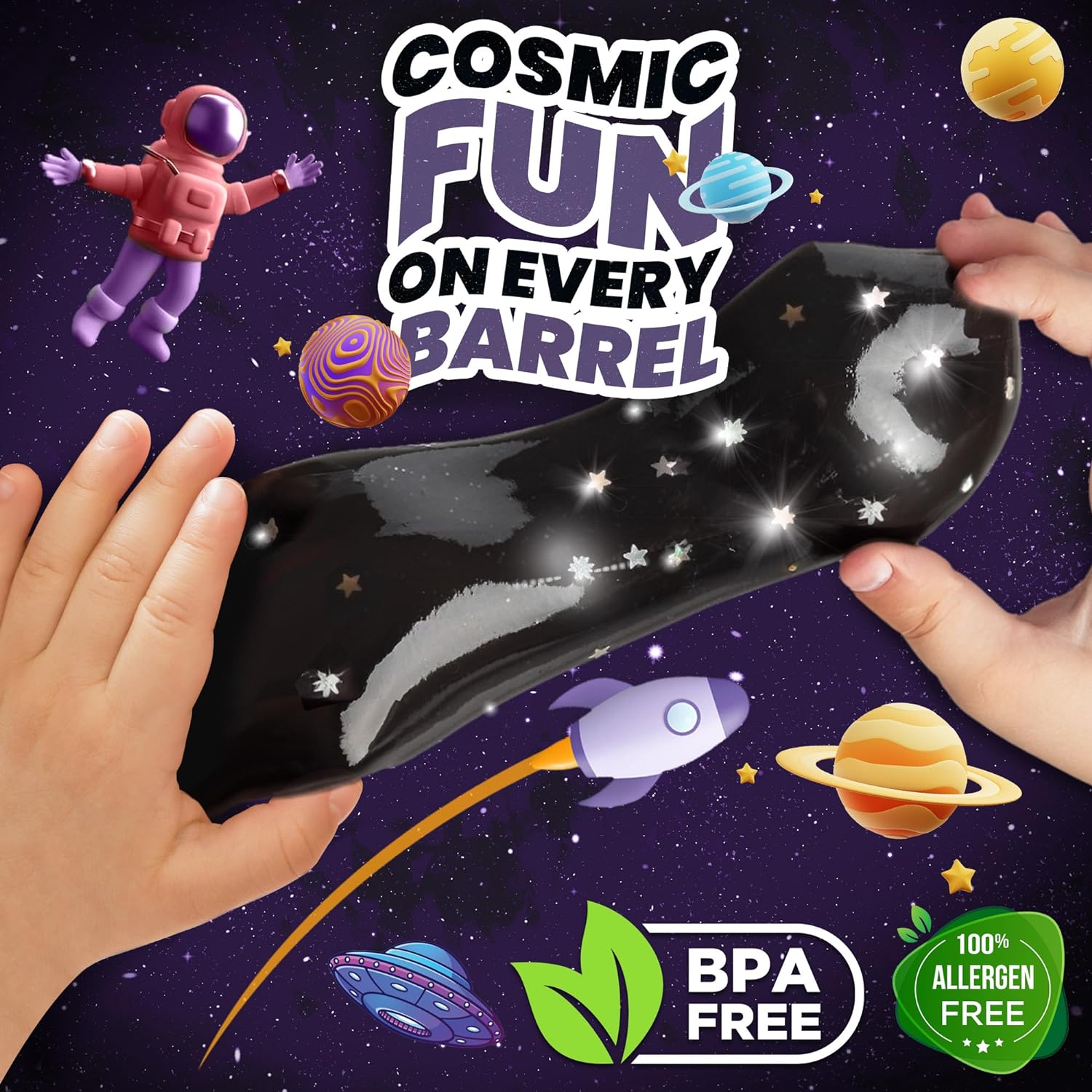 Black Nebula Slime - 24 Pack - Galaxy Star Slime Party Favors