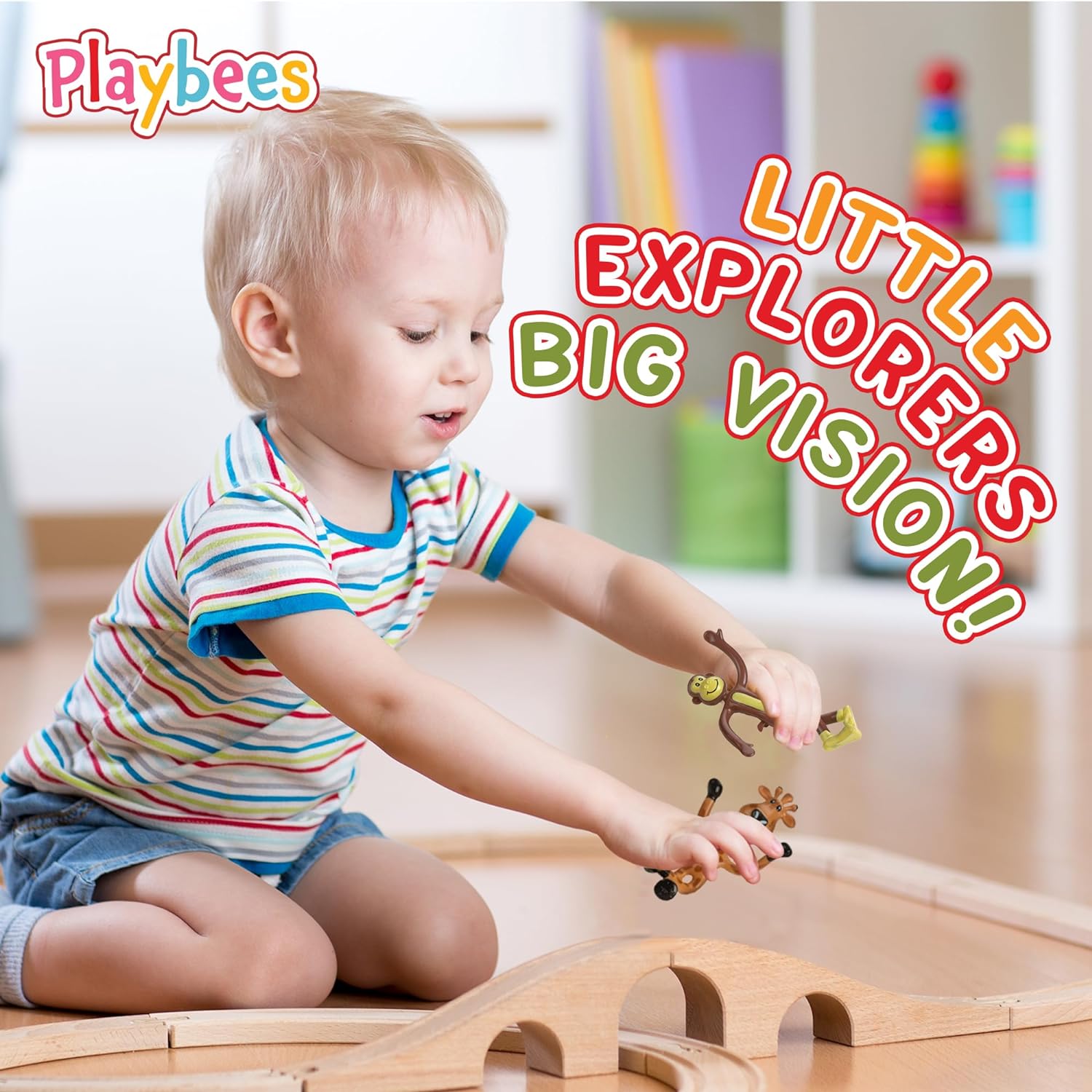 Bendable Zoo Animal Toys - 24 Pack - Durable Plastic Jungle Animals Figures - Engaging & Bendable Toys