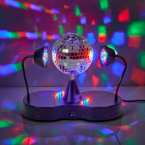 Rotating Disco Ball - LED Revolving Disco Ball with Movable Strobe Lights for Disco Party Decor