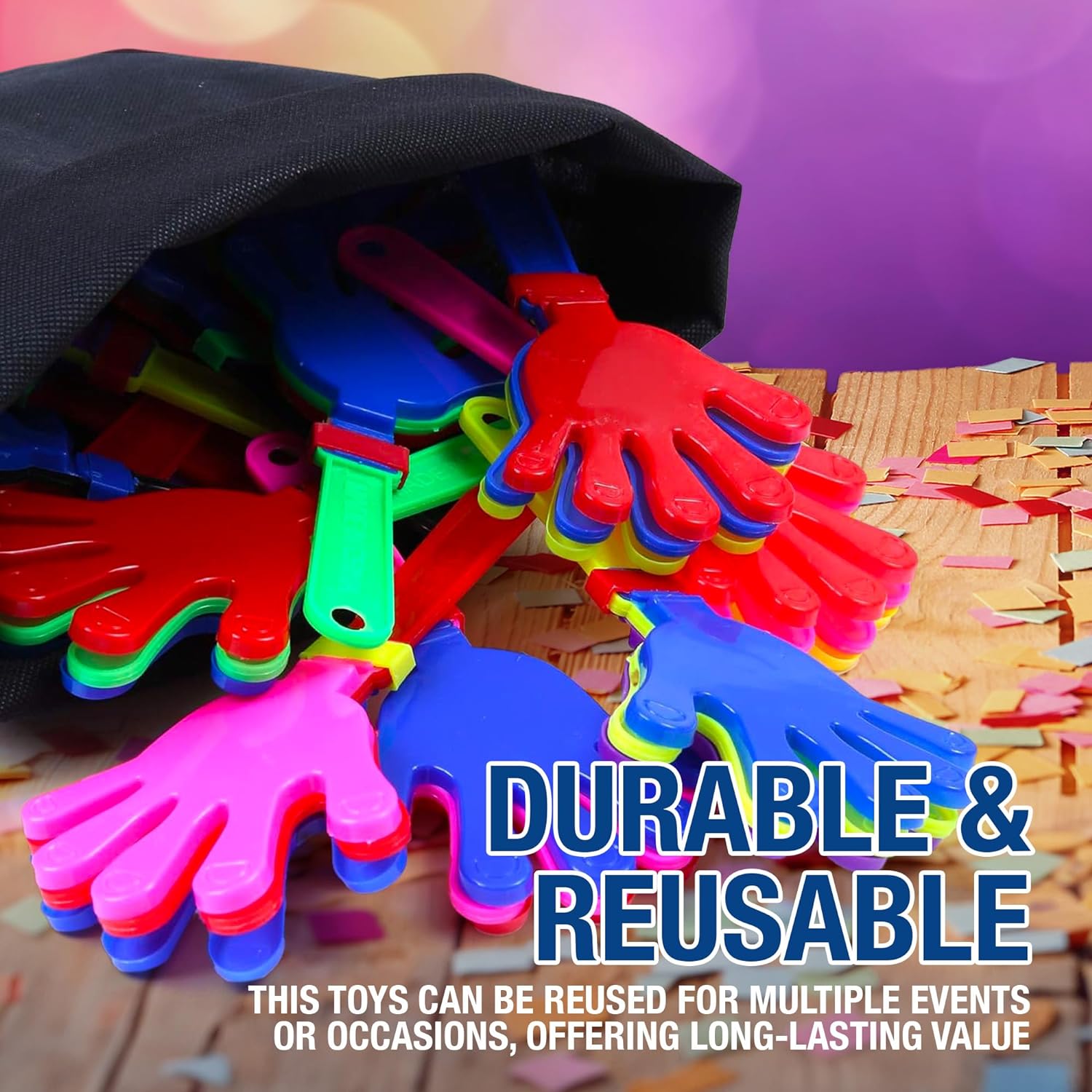 Colorful Hand Clappers - 12 Pack - 7