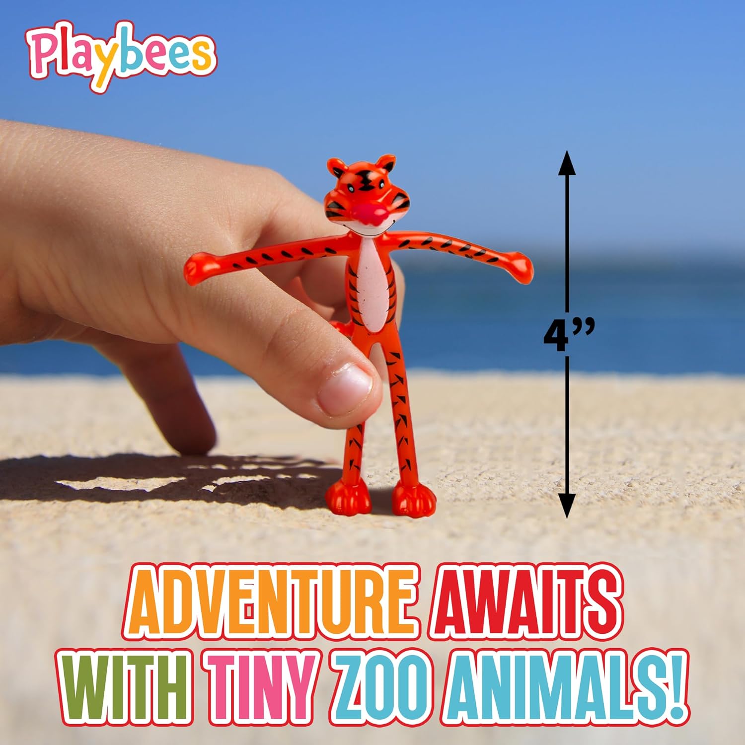 Bendable Zoo Animal Toys - 24 Pack - Durable Plastic Jungle Animals Figures - Engaging & Bendable Toys