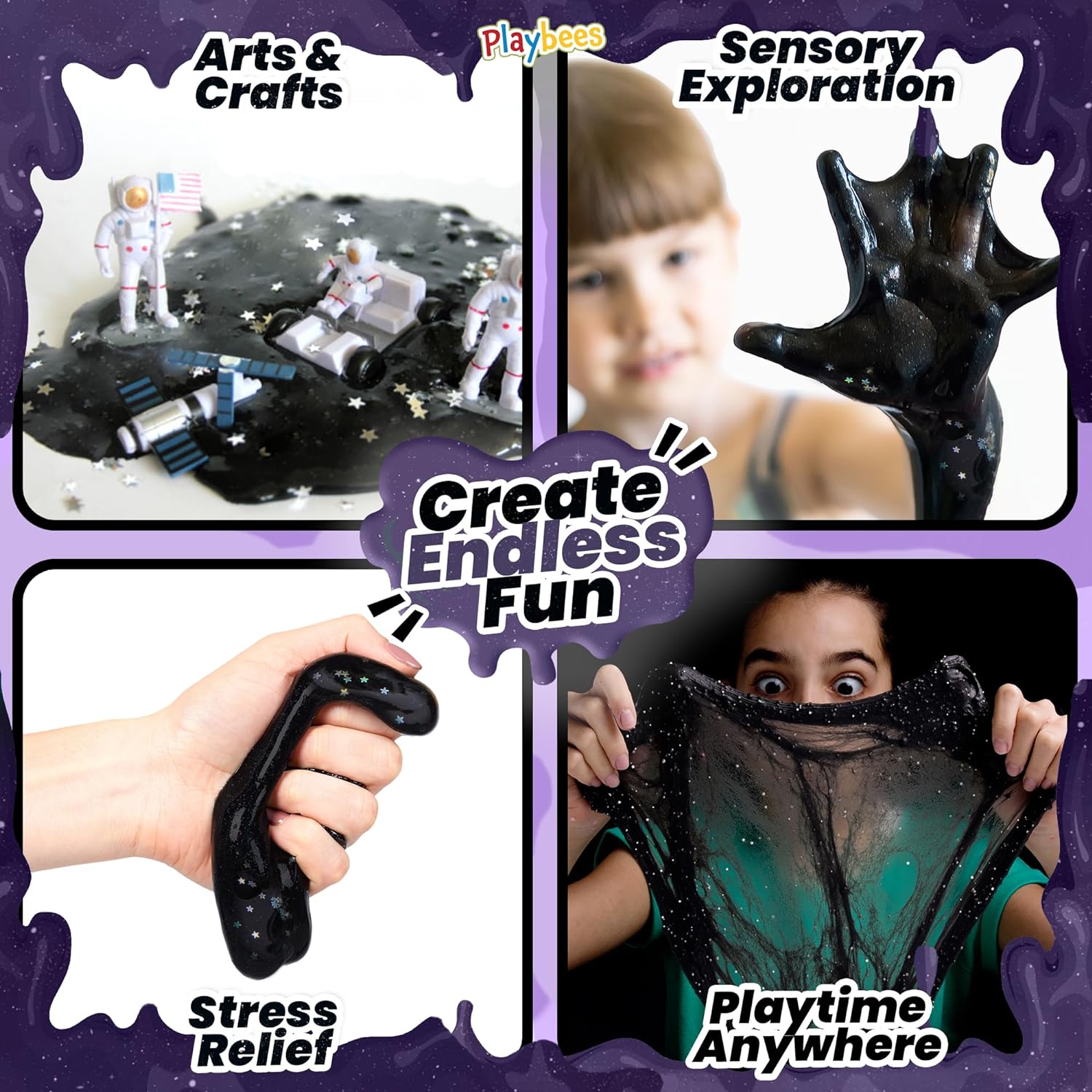 Black Nebula Slime - 24 Pack - Galaxy Star Slime Party Favors