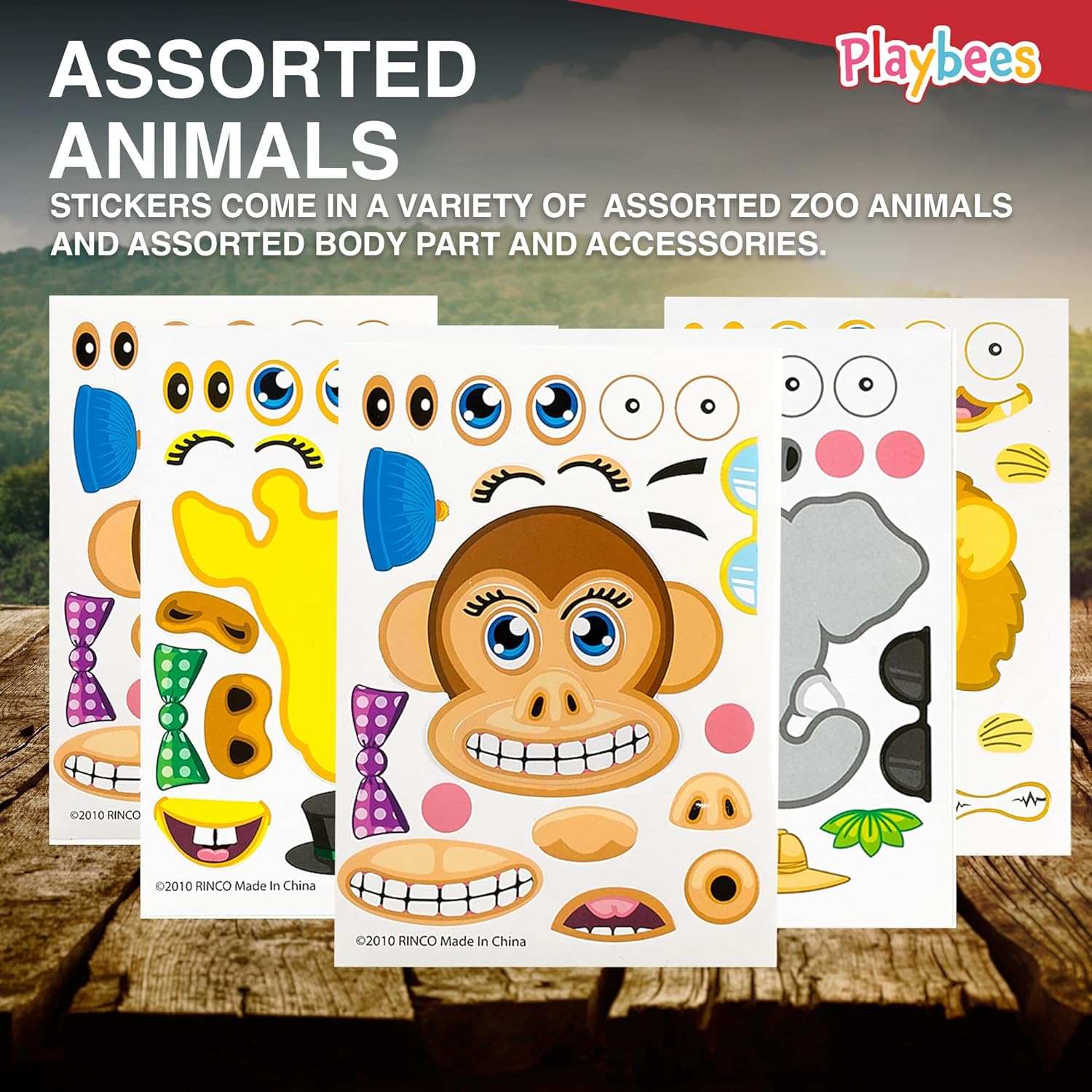 Make A Zoo Animal Stickers - 12 Pack - Zoo and Safari Themed Birthday Party Favors