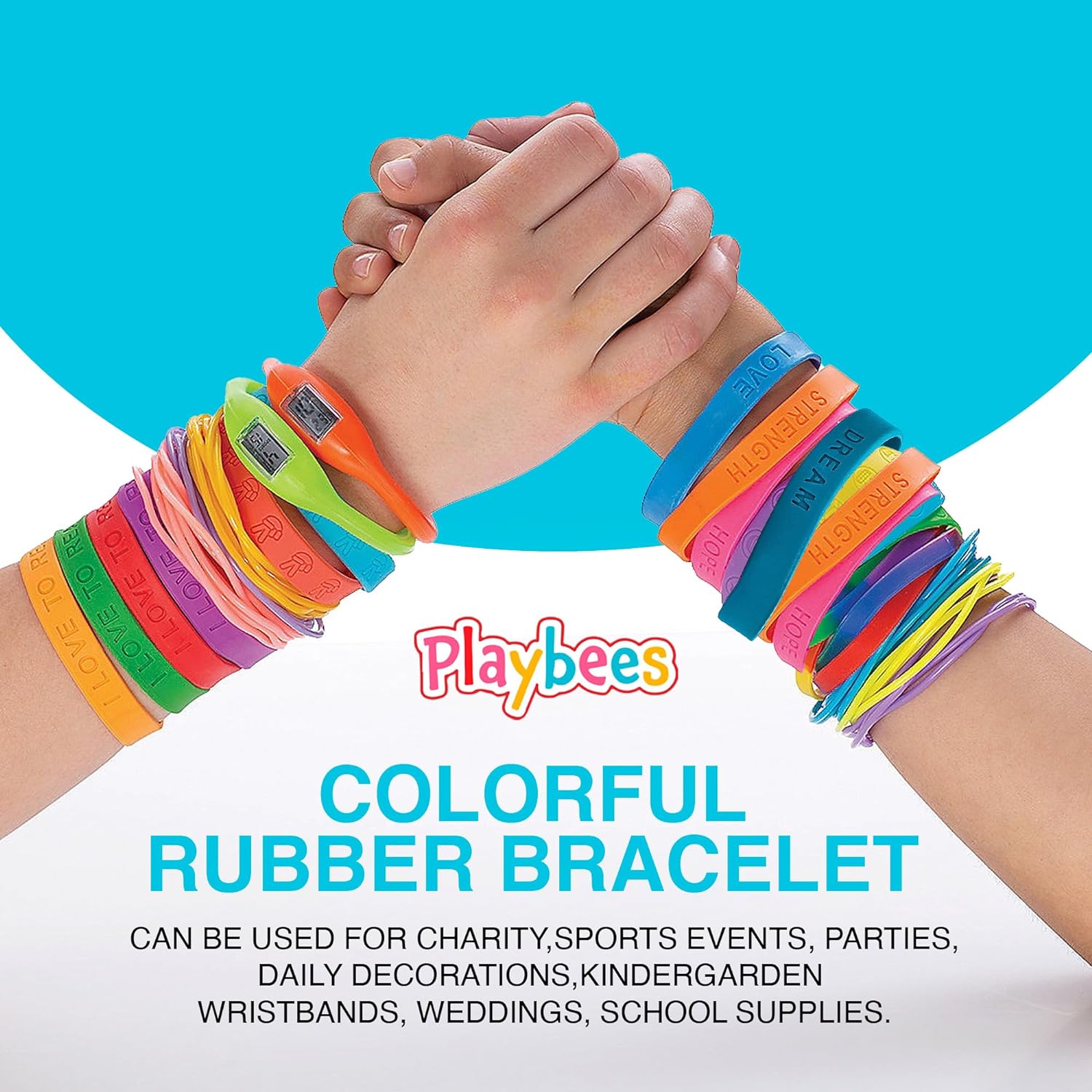Rubber Bracelets with Sayings - 24 Pack - Assorted Colors - Motivational Wristbands - Inspirational Messages