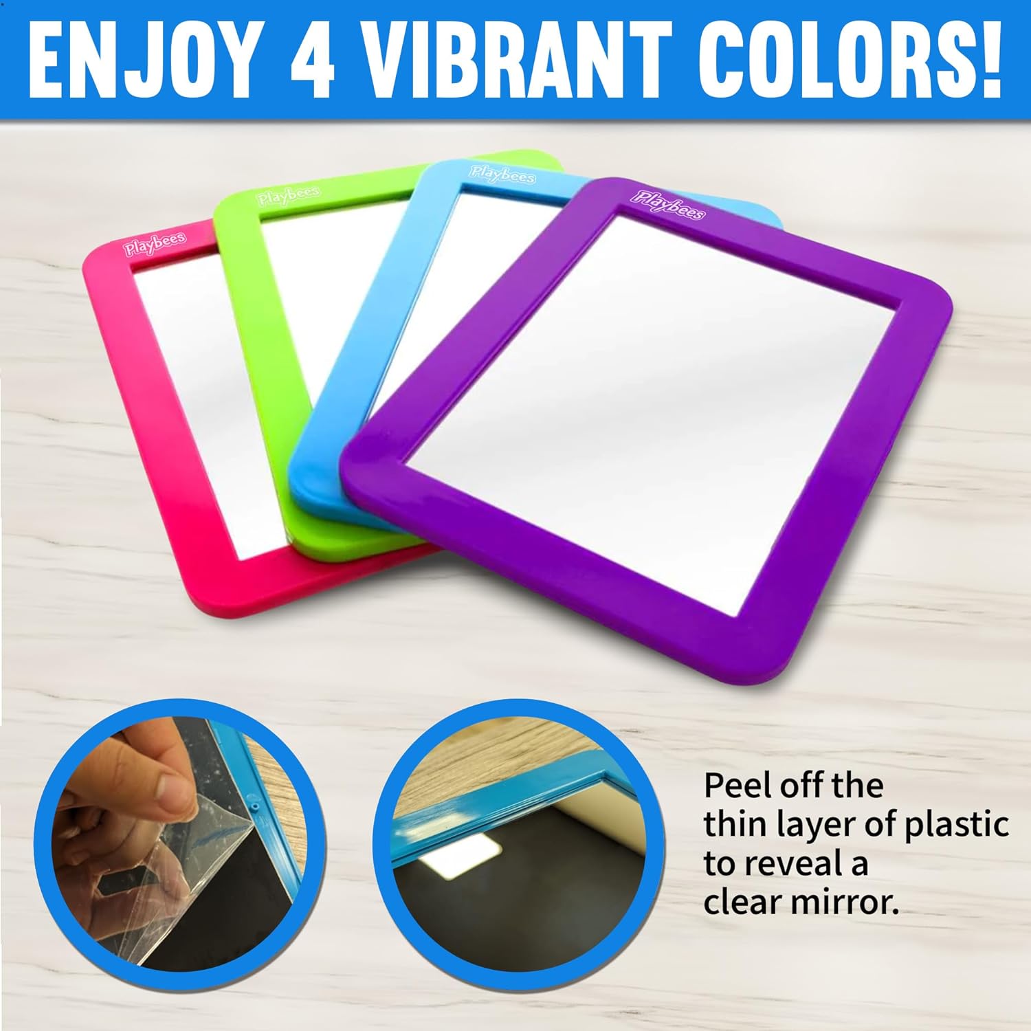 Magnetic Locker Mirror - 4 Pack 5