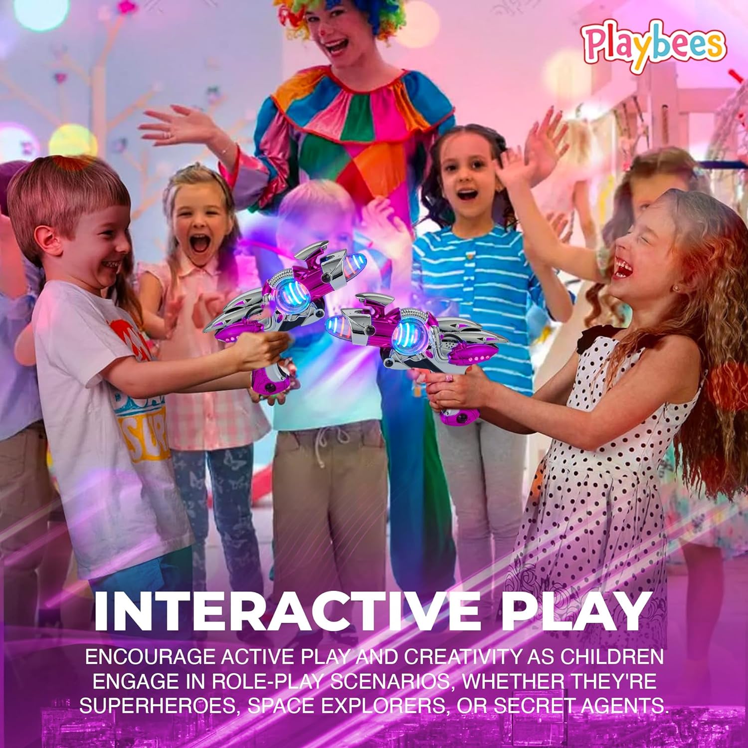 Light-Up Noise Blaster - Pink - 11.5 Inches - Super Spinning Space Sound Effects