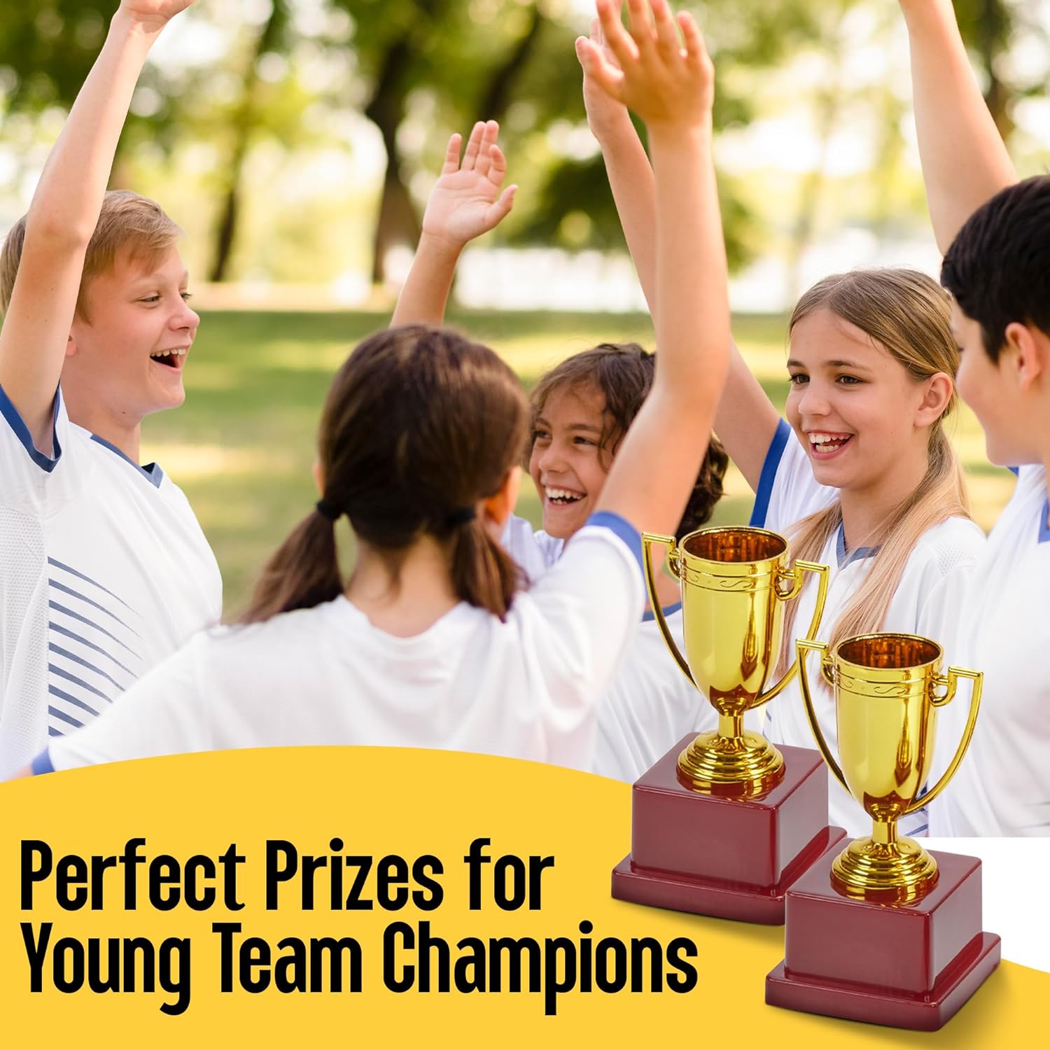 4 Inch Gold Cup Trophy - 12 Pack with Square Bottom - Ideal Achievement Prize Awards