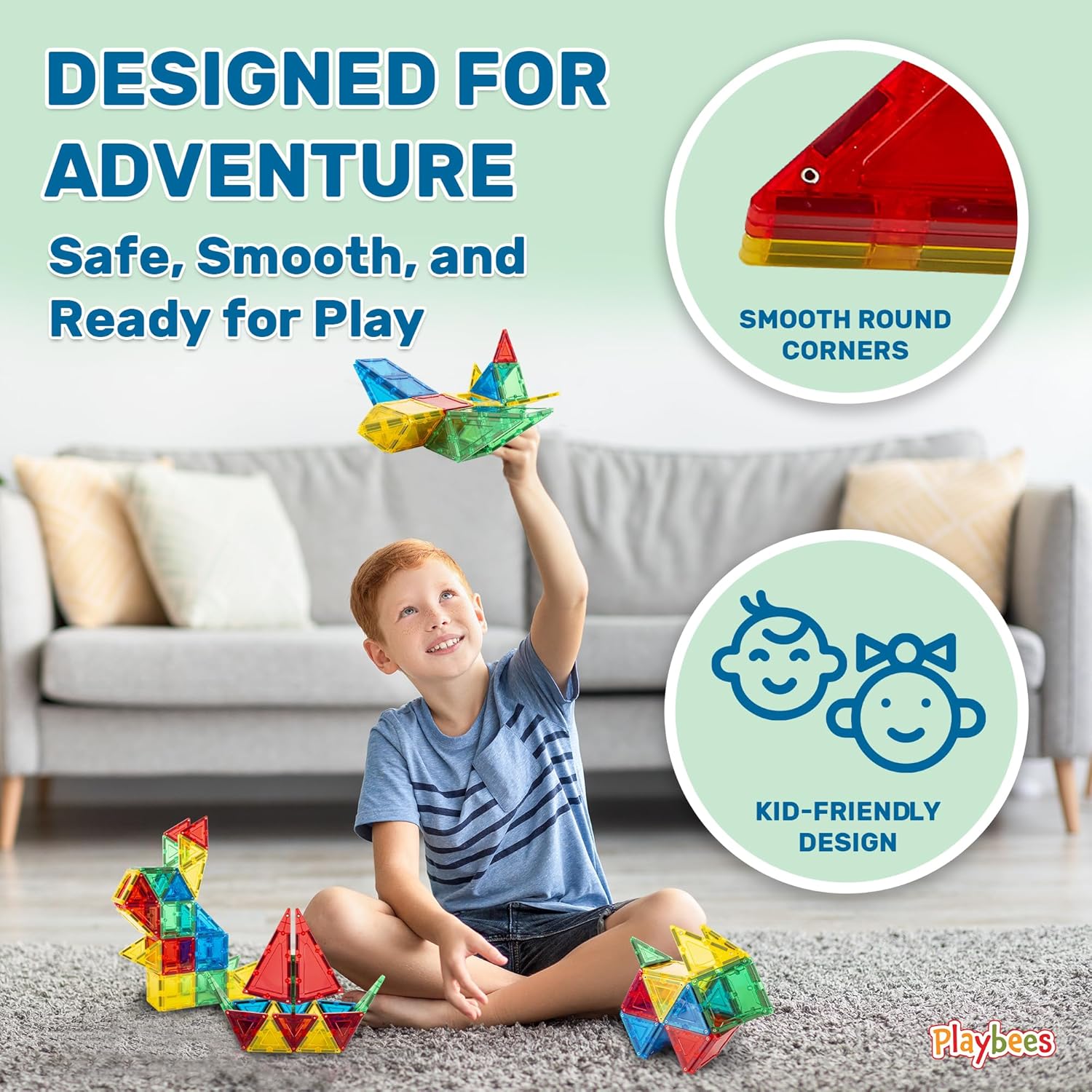 Magnet Building Tiles 60 Pc Set