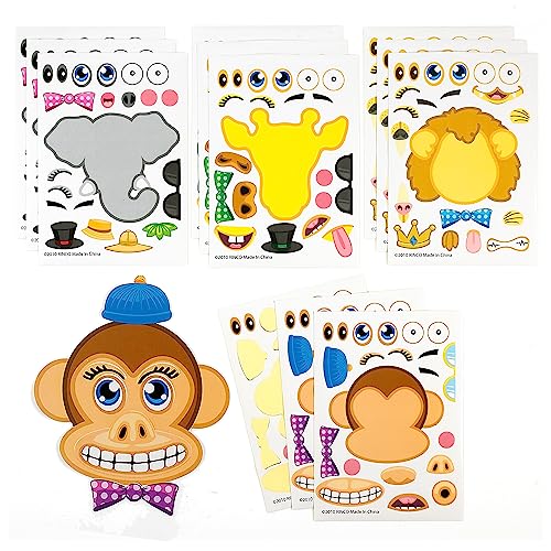 Make A Zoo Animal Stickers - 12 Pack - Zoo and Safari Themed Birthday Party Favors