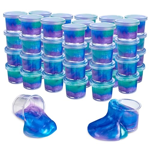 Mini Galaxy Slime - 48 Pack - Marbled Unicorn Slime Party Favors - Rainbow Colors, Ages 3+
