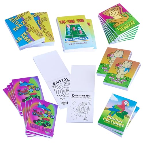 Mini Game Books for Kids - 48 Pack - Assorted Educational Brain Games Booklets - Ages 3+