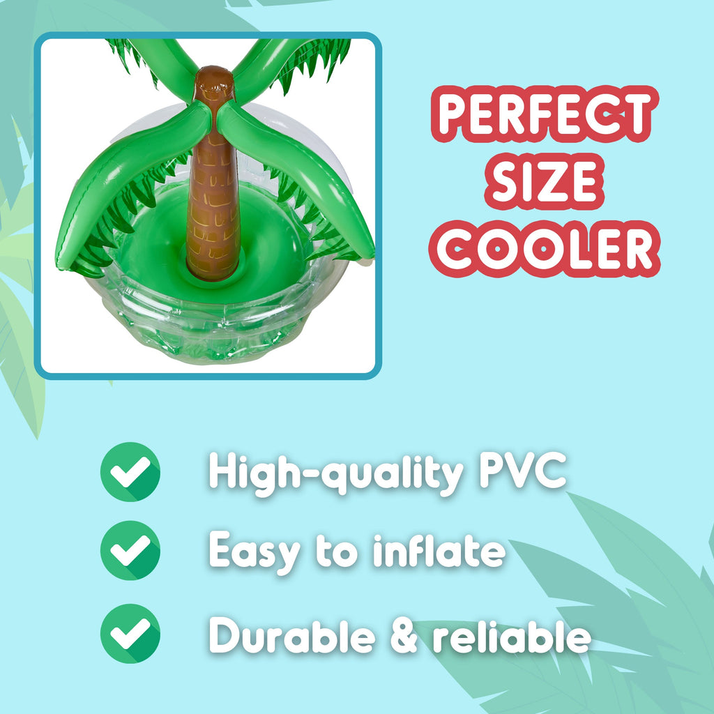 Inflatable Palm Tree Cooler 28" - Blow Up Palm Tree Party Cooler, Luau Hawaiian Beach Theme, Summer Swimming Pool Outdoor Party Decorations