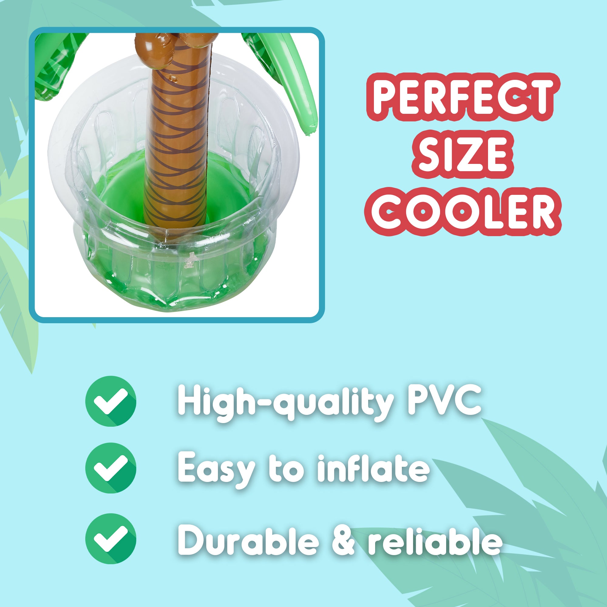 Inflatable Palm Tree Cooler 60" - Blow Up Palm Tree Party Cooler, Luau Hawaiian Beach Theme, Summer Swimming Pool Outdoor Party Decorations