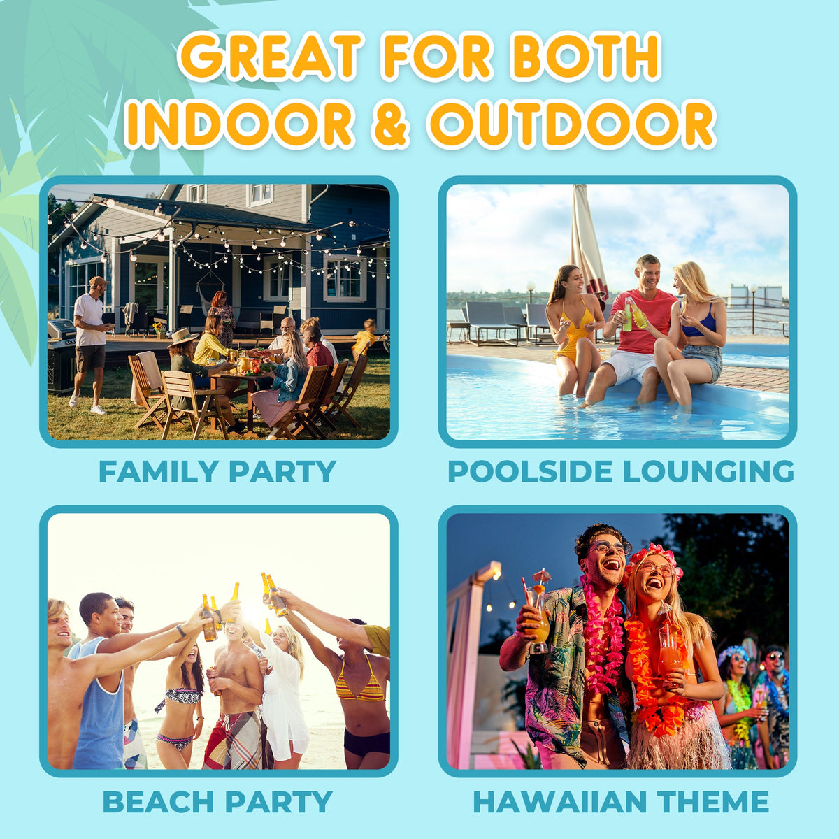 Inflatable Palm Tree Cooler 60" - Blow Up Palm Tree Party Cooler, Luau Hawaiian Beach Theme, Summer Swimming Pool Outdoor Party Decorations