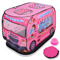 Musical Ice Cream Truck Pop Up Kids Play Tent with 3 Openings - Pretend Playhouse Tent for Toddlers - Sound Button Boys, Girls Indoor Outdoor