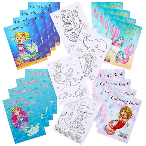 Mermaid Coloring Books - 20 Pack - Kids Under The Sea Party Favors Boys & Girls