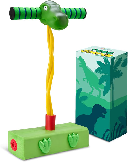 T-Rex Foam Pogo Stick - Jumper for Kids 3-7 Years - Dinosaur Themed Bungee Pogo Stick