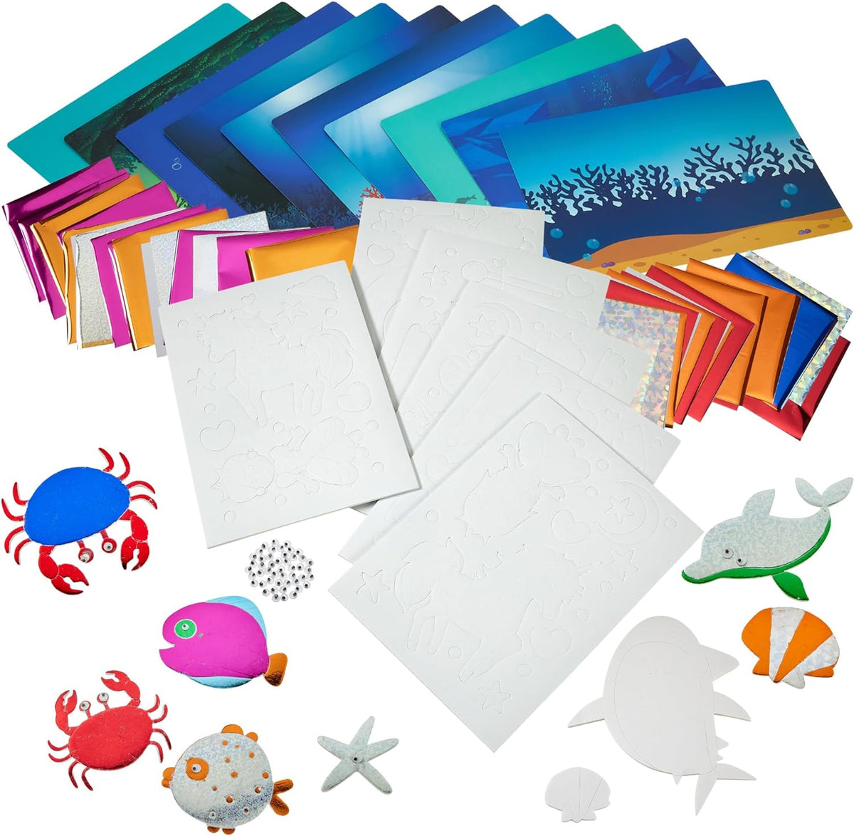 Foil Fun Sea Animals- Preschool Arts and Crafts Kit for Kids -  for kids aged 4 to 9