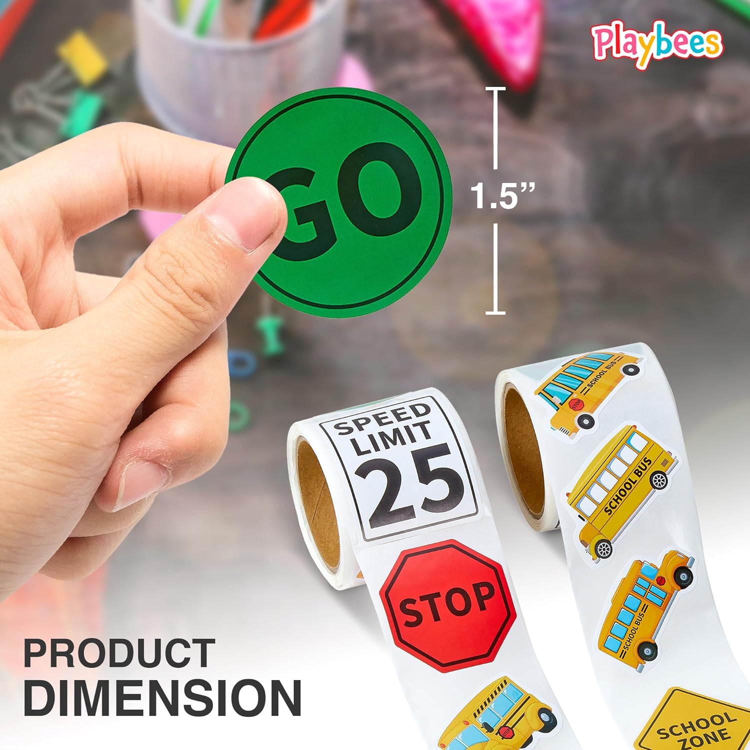 School Bus Stickers - 200 Pack School Bus Theme Designs