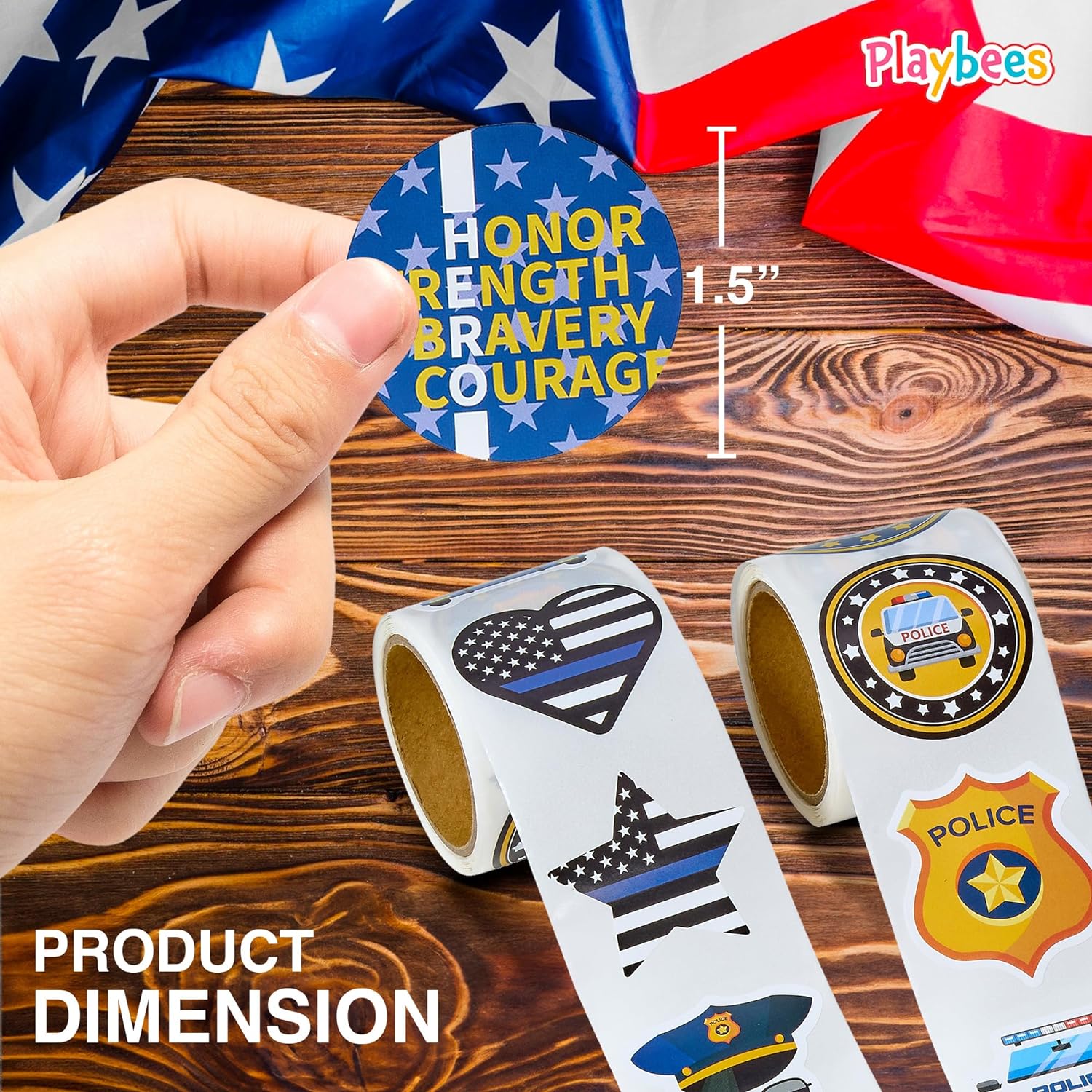 Police Stickers for Kids - 200 Pack of Law Enforcement Themed Designs