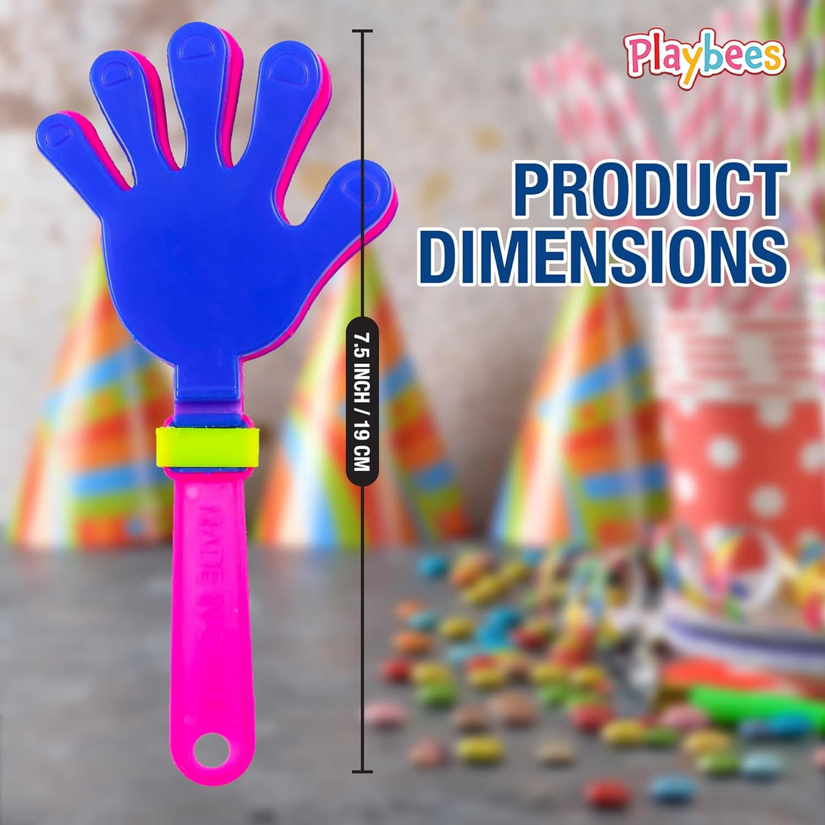 Colorful Hand Clappers - 12 Pack - 7" Noisemakers for Ultimate Party Fun