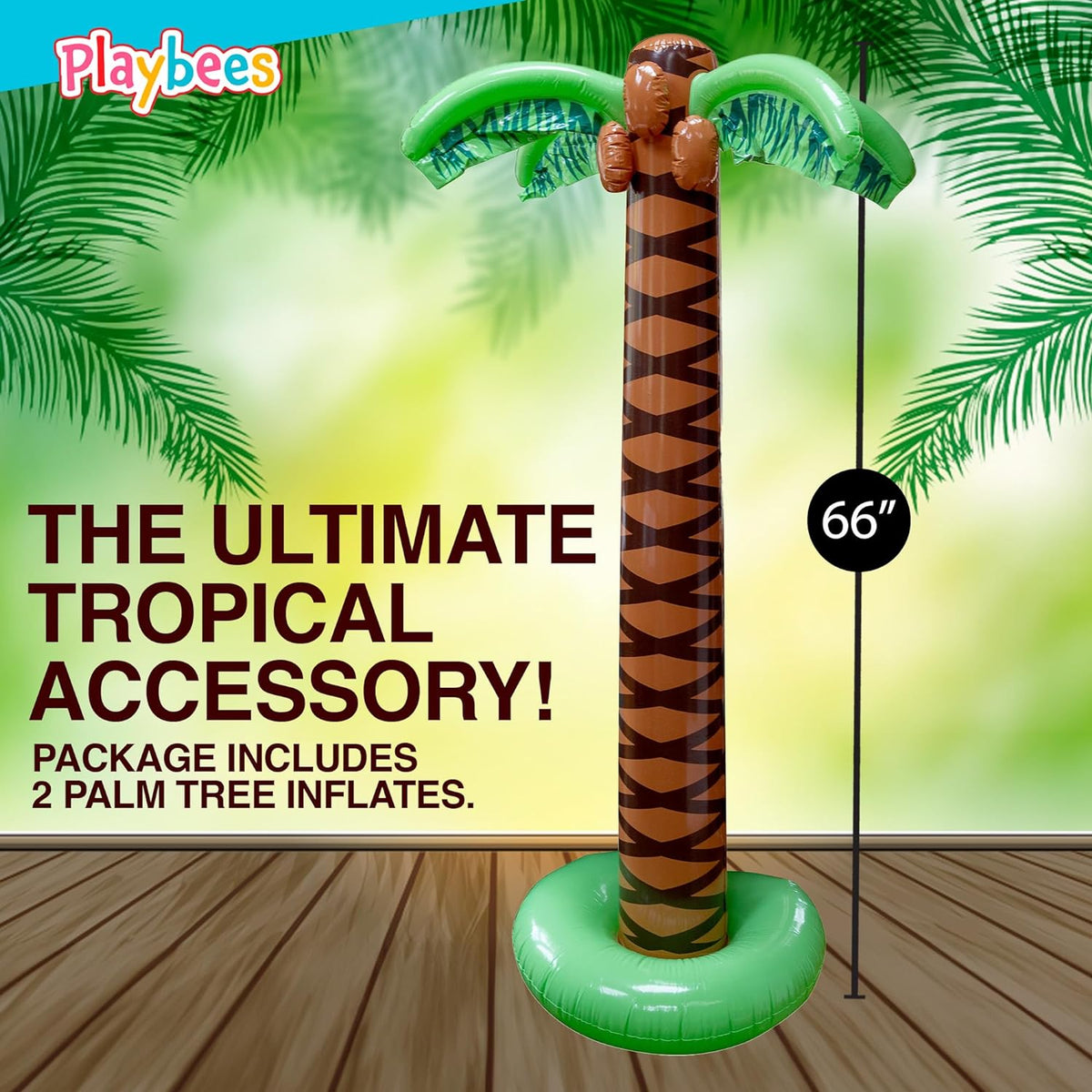 Giant Inflatable Palm Trees - 2 Pack - 6 Foot Super Sturdy Artificial Trees