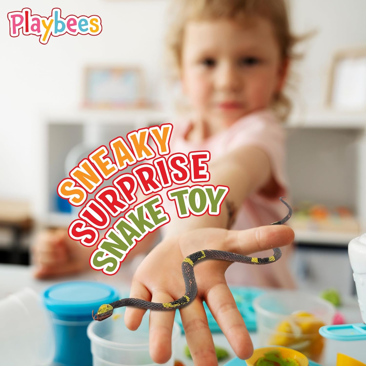 Rubber Toy Snakes - 12-Pack - 14 Inches - Assorted Lifelike Fake Plastic Toy Snake