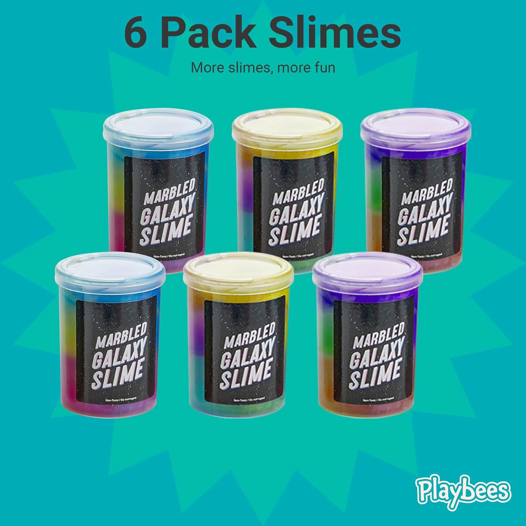 Marbled Galaxy Slime - 24 Pack - Cosmic Galaxy Gooey Unicorn Fidget Kit for Sensory Stimulation and Creative Play