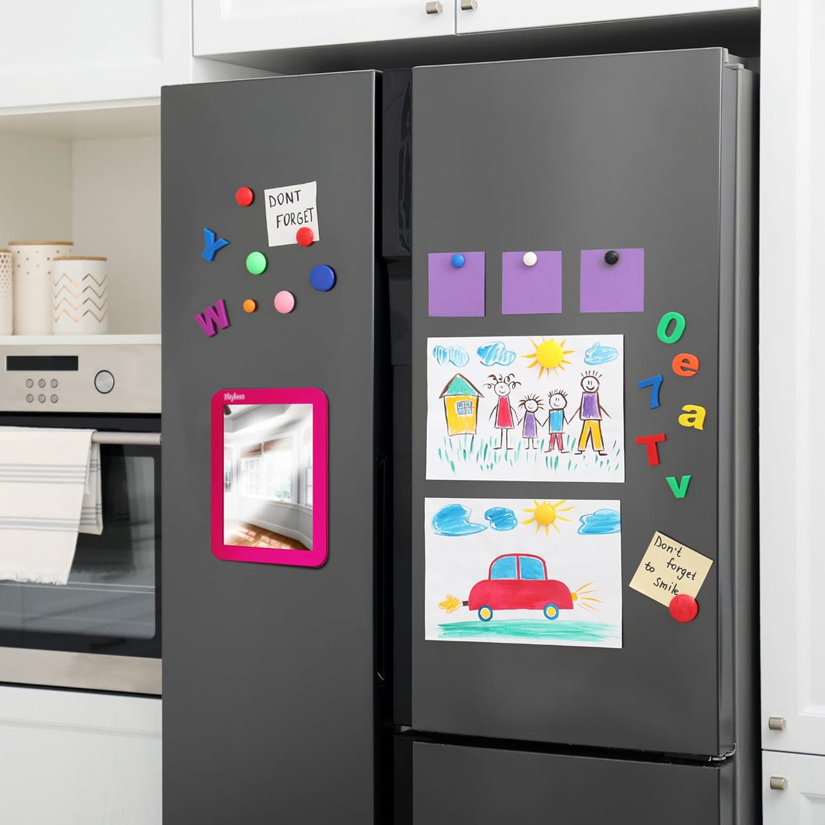 Magnetic Locker Mirror - 5" x 7" Pink - Ideal for School Locker, Refrigerator, and Home Use