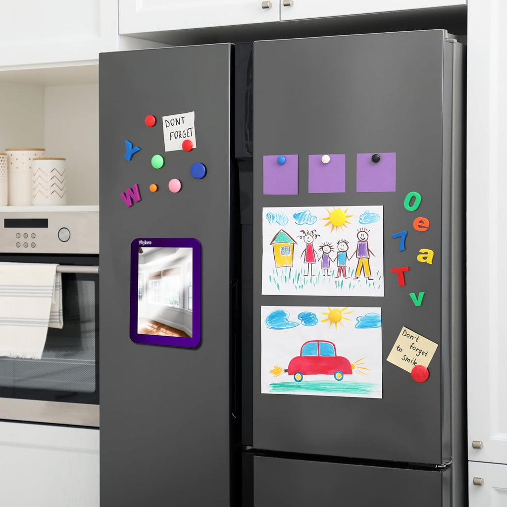 Magnetic Locker Mirror - 5" x 7" Purple - Ideal for School Locker, Refrigerator, and Home Use