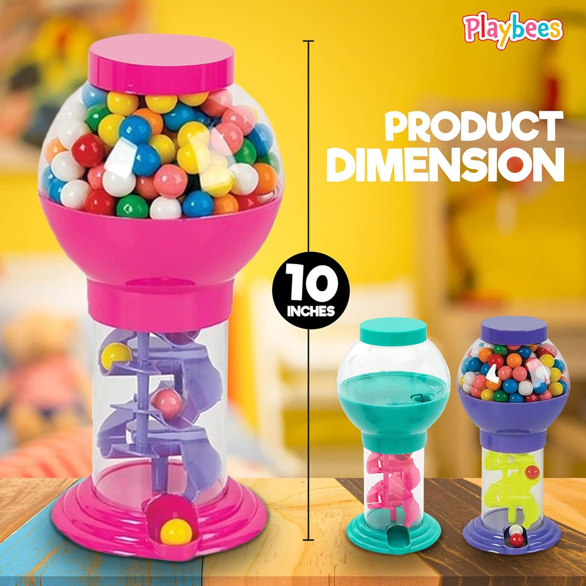 Twirling Gumball Machine - Gumballs Candy Dispenser for Kids - Birthday Party Decorations, Kids Parties