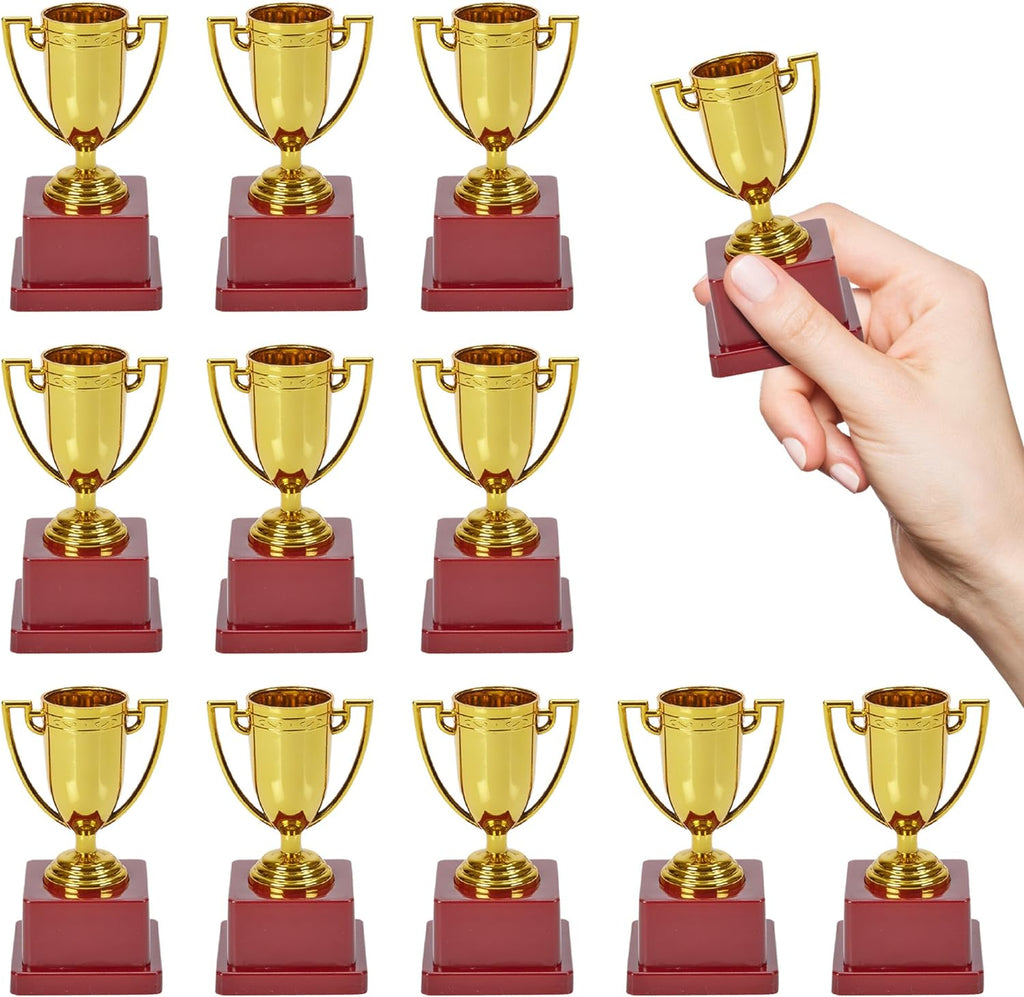 4 Inch Gold Cup Trophy - 12 Pack with Square Bottom - Ideal Achievement Prize Awards