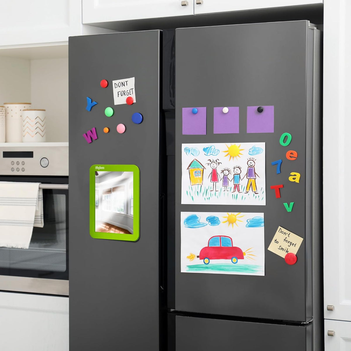 Magnetic Locker Mirror - 5" x 7" Green - Ideal for School Locker, Refrigerator, and Home Use