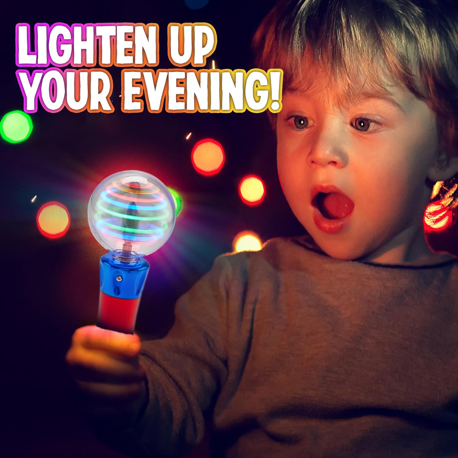 Illuminating Magic Wand Toy with Flashing LED Lights - Fun for Kids of All Genders - Mesmerizing Spinning Lights and Vivid Colors