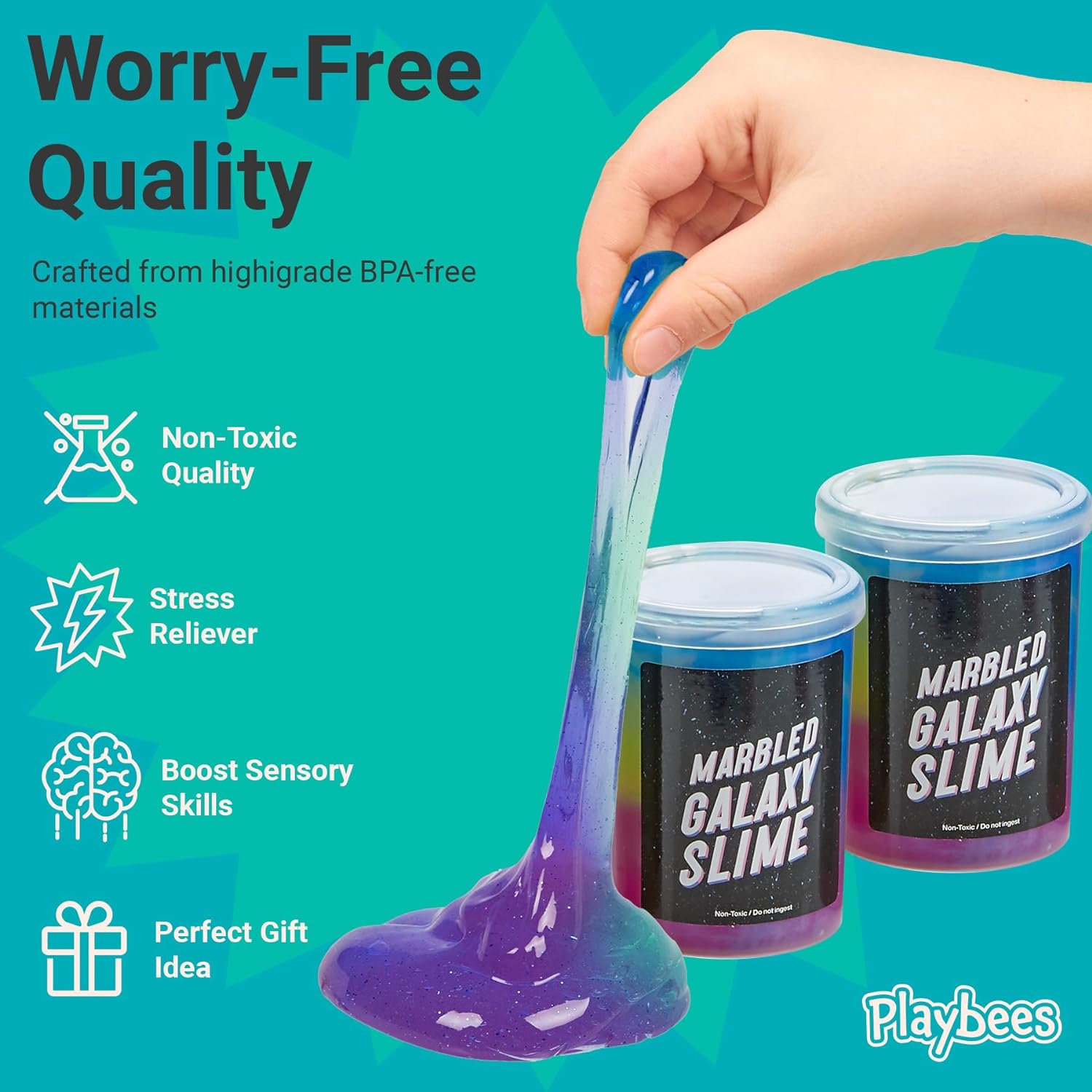 Marbled Galaxy Slime - 12 Pack - Cosmic Galaxy Gooey Unicorn Fidget Kit