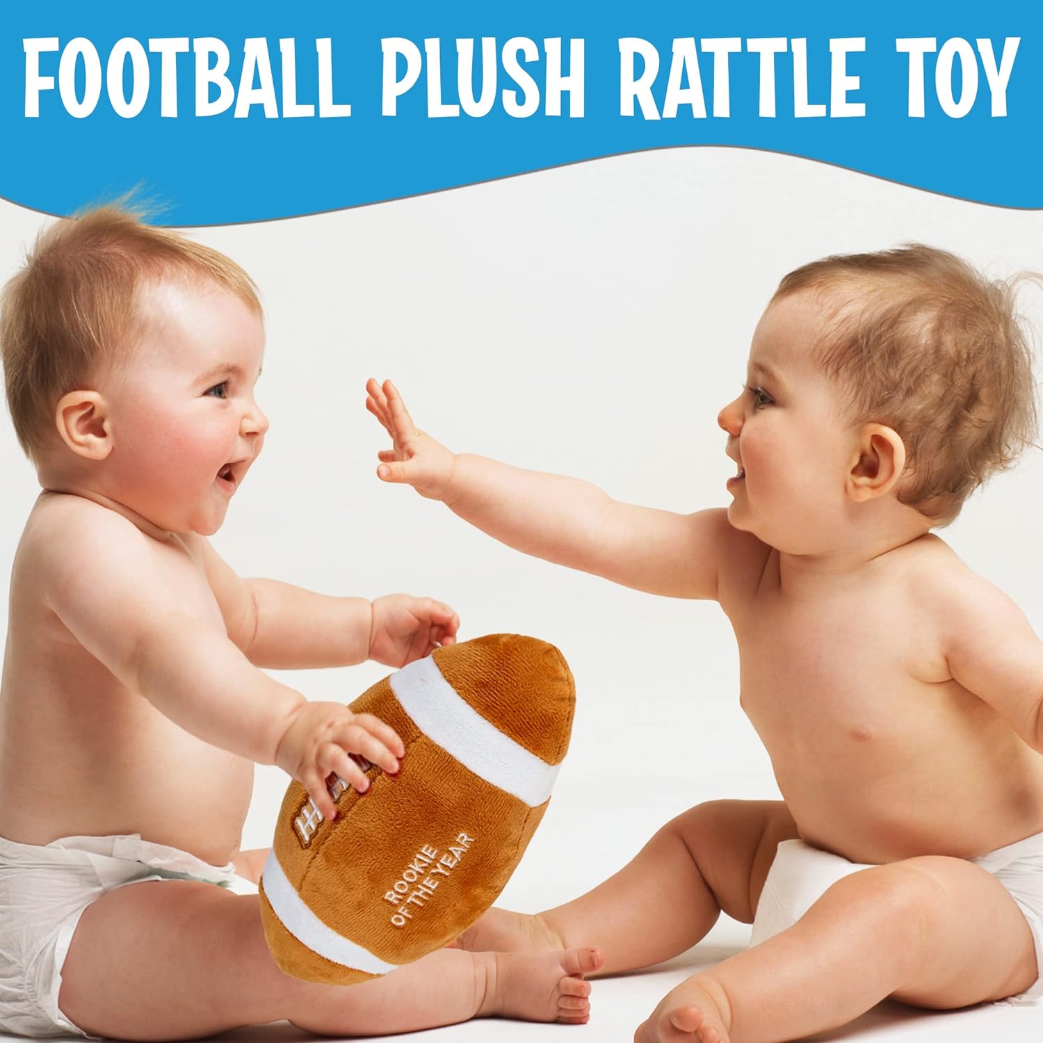 Baby Football Plush Rattle - for Boys and Girls - Ages 0-36 Months