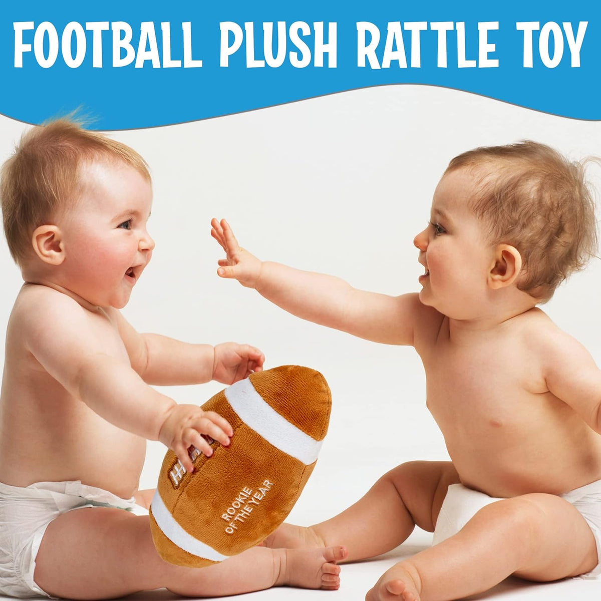 Baby Football Plush Rattle - for Boys and Girls - Ages 0-36 Months
