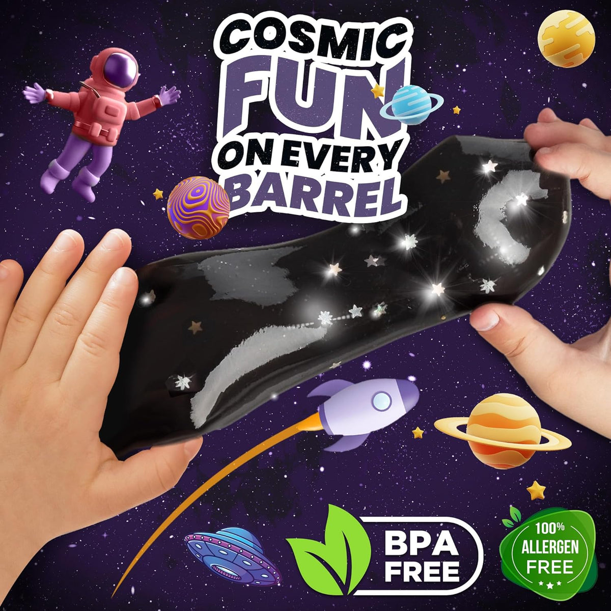 Black Nebula Slime - 48 Pack - Galaxy Star Slime Party Favors