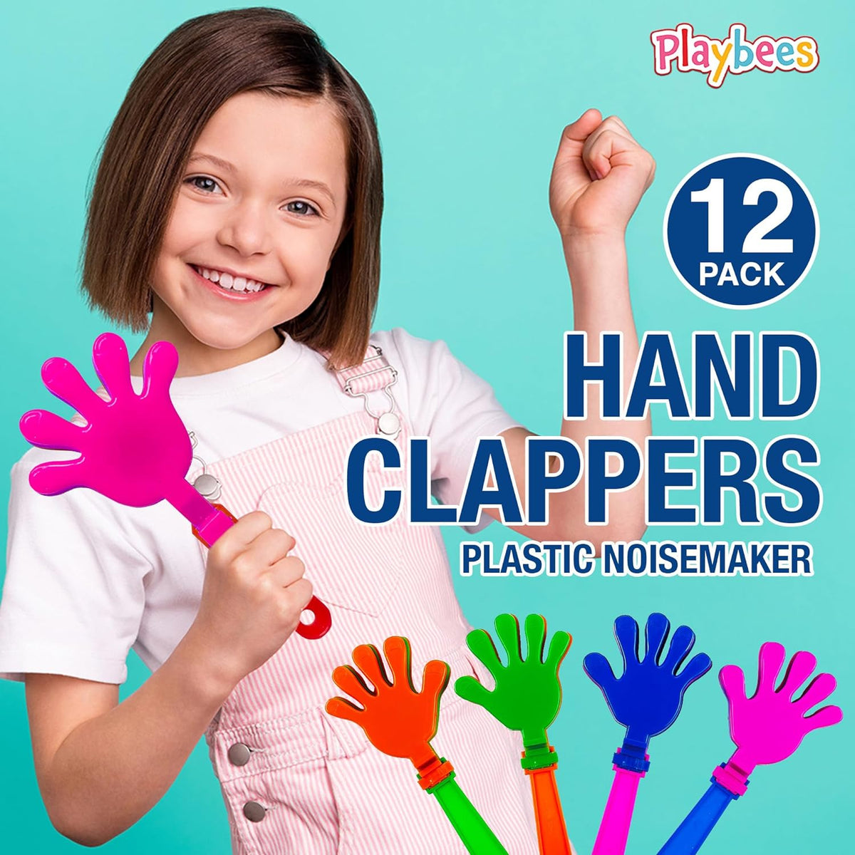 Colorful Hand Clappers - 12 Pack - 7" Noisemakers for Ultimate Party Fun