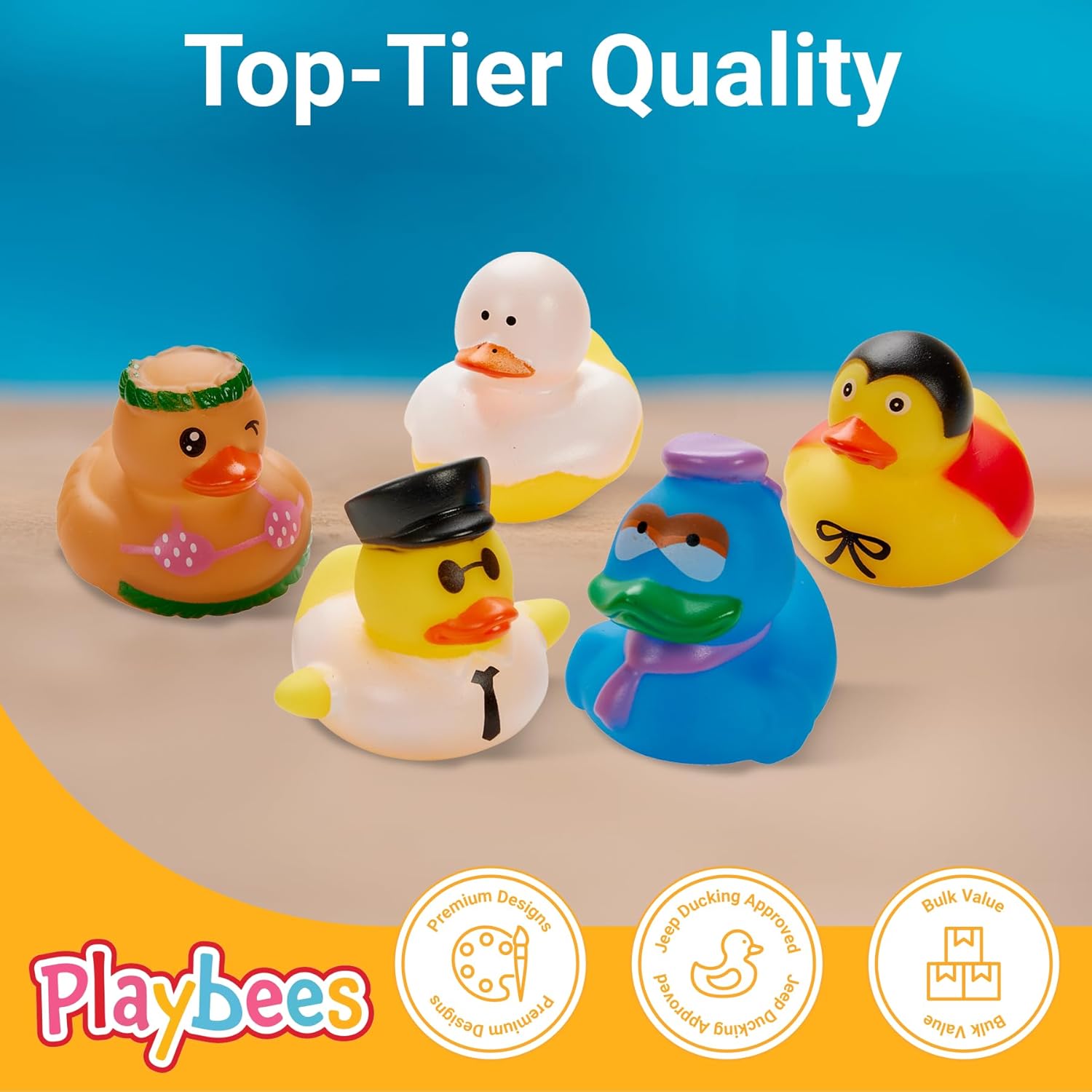Rubber Duck Toy Duckies for Kids - 50 Pack - Sensory Play, Stress Relief, Stocking Stuffers, Baths, Summer Beach and Pool Activity