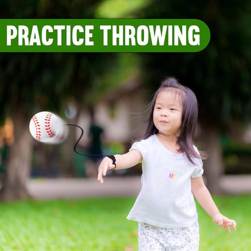 Playbees Reactive Practice Baseballs on Elastic Cord Perfect for Training, Fun Outdoor Activities for Spring Training, Fun Outdoor Activity for Kids, Boy or Girl, Party Favor (12 Pack)