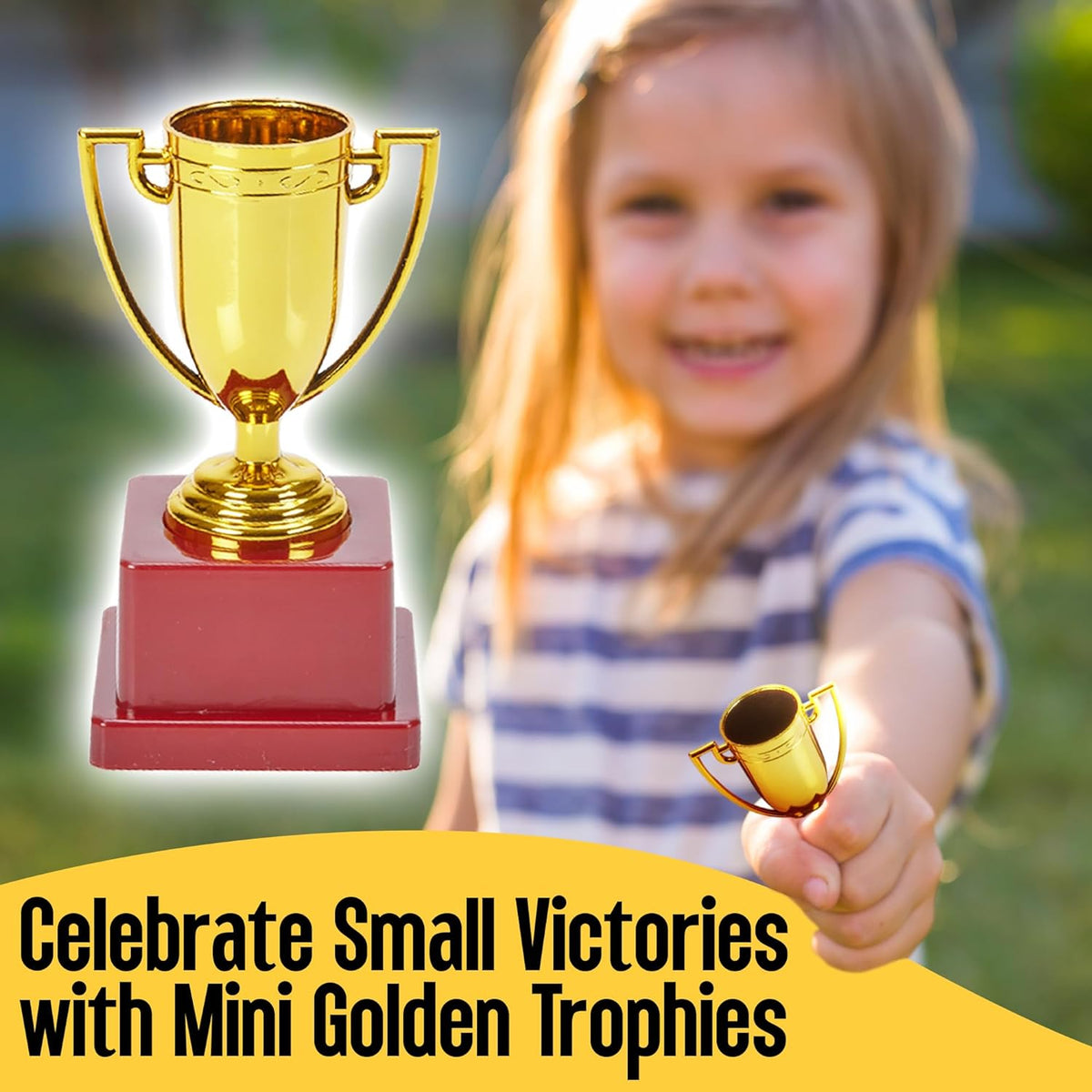 4 Inch Gold Cup Trophy - 12 Pack with Square Bottom - Ideal Achievement Prize Awards