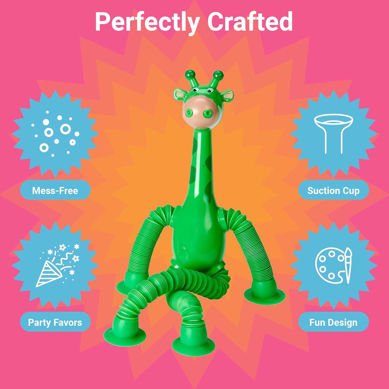 Suction Cup Giraffe Toys – 12 Pack Educational Fidget & Sensory Play