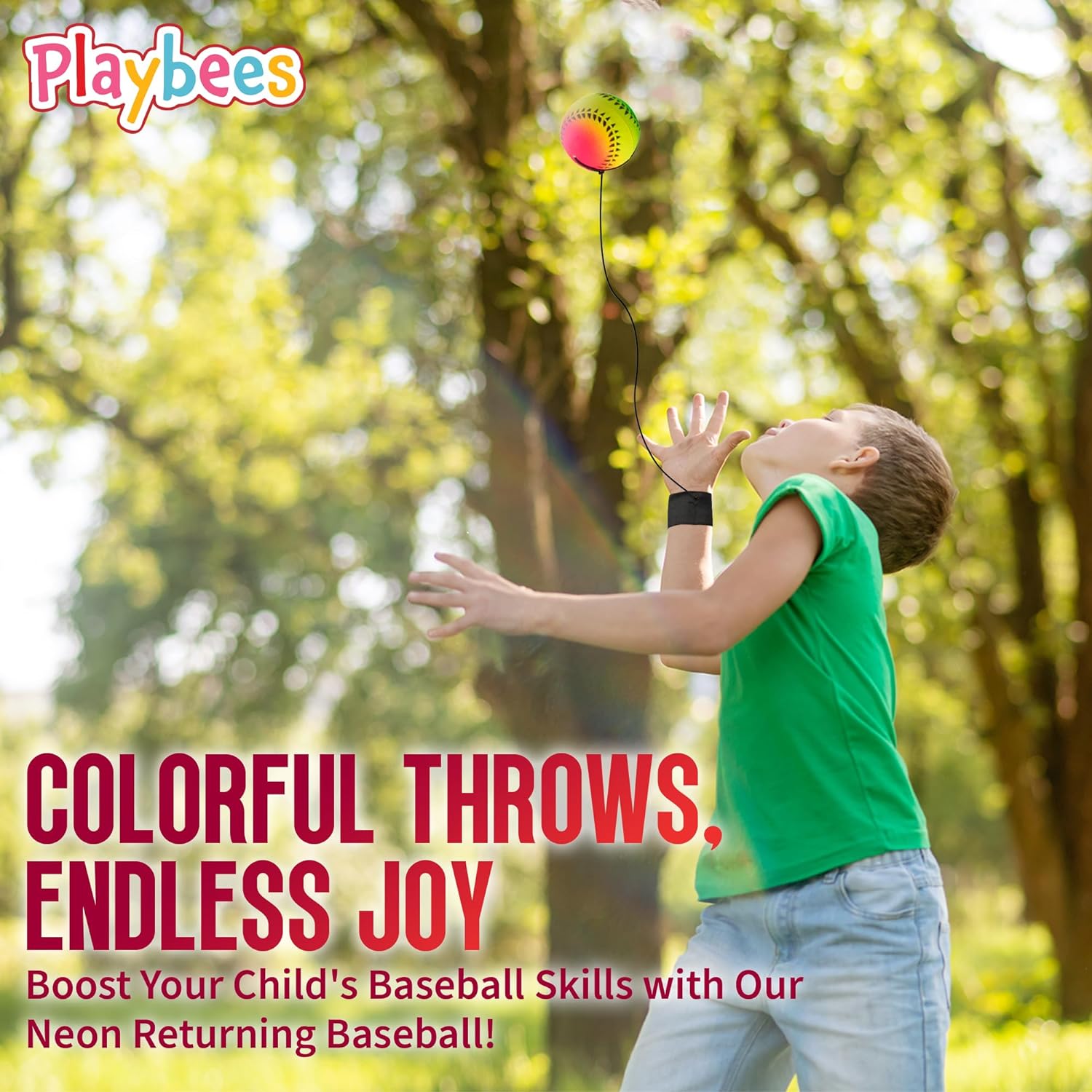 Wrist Baseballs Neon Reactive - 6 Pack - Practice Sports Balls for Fun Outdoor Activity