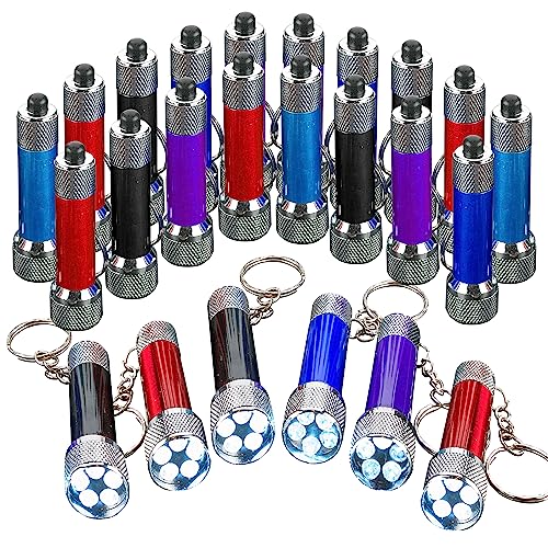 Mini LED Flashlight Keychains - 12 Pack - 2.5 Inch in Vibrant Colors, Portable Plastic Mini Torch - 5-Bulb