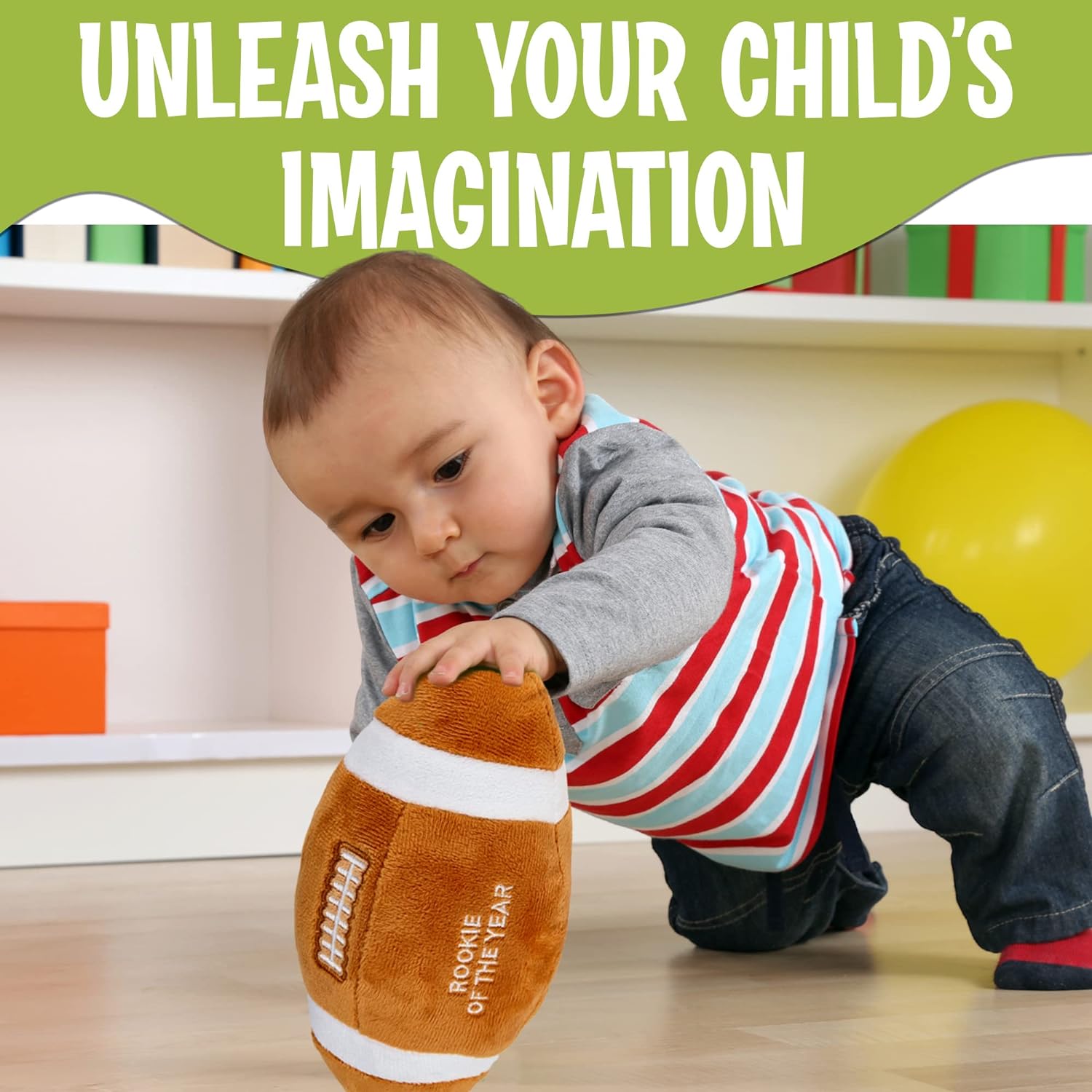 Baby Football Plush Rattle - for Boys and Girls - Ages 0-36 Months