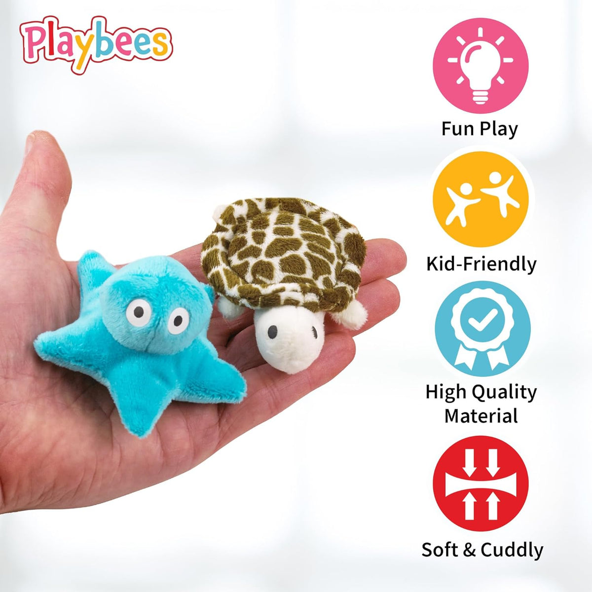 Assorted Sea-Life Plush Toys - 24 Pack - 3 Inch Soft & Cuddly Stuffed Animals