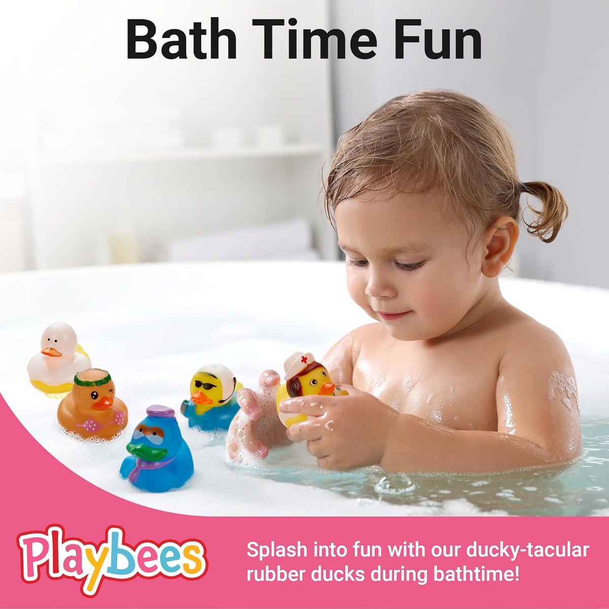 Rubber Duck Toy Duckies for Kids - 50 Pack - Sensory Play, Stress Relief, Stocking Stuffers, Baths, Summer Beach and Pool Activity