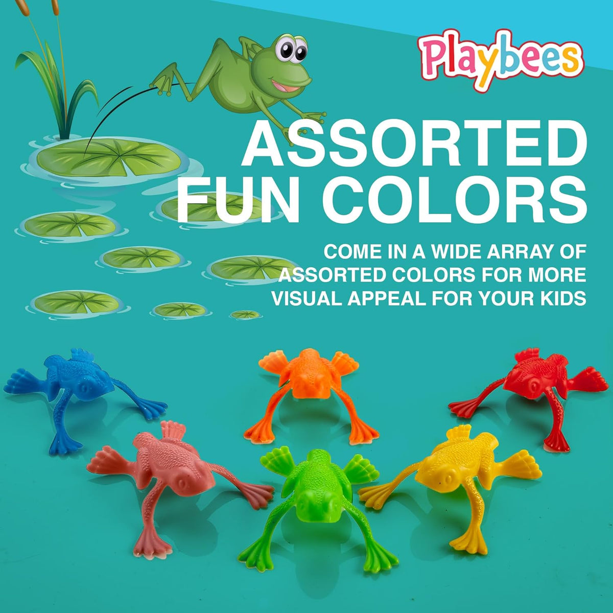 Mega Pack of Jump n Leap Frog Toys - 144 Pack - 2 Inch - Assorted Colors Exciting Jumping Plastic Frogs