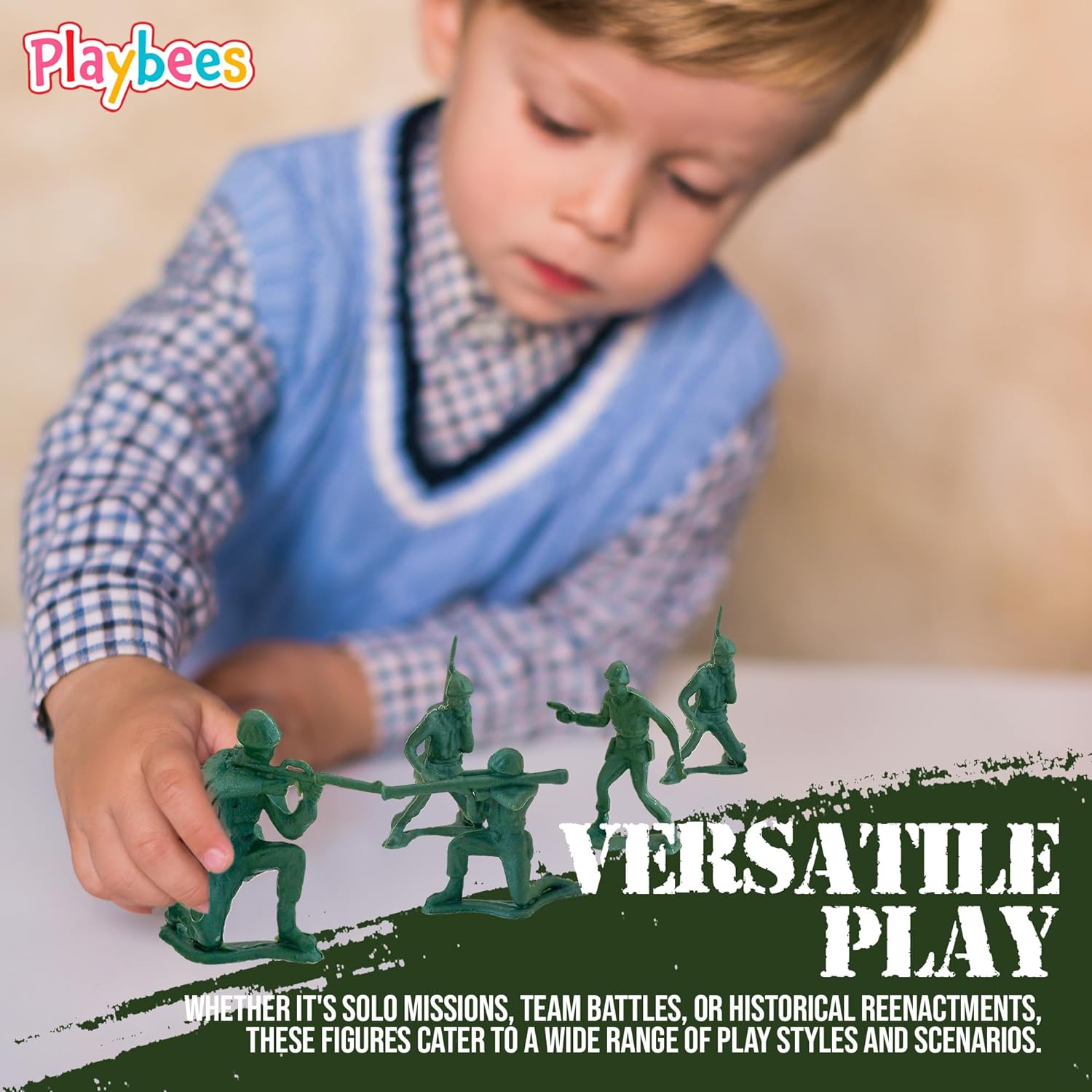 Green Plastic Army Men Figures - 144-Pack Little Green Army Men Toy Soldiers Action Figures